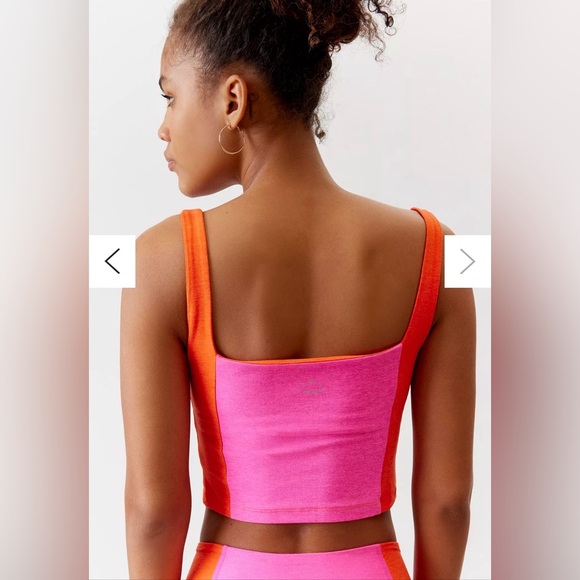 Beyond Yoga Tops - 🧡 Beyond Yoga Vitality Spacedye Tank Top Colorblock Size Medium Pink Orange